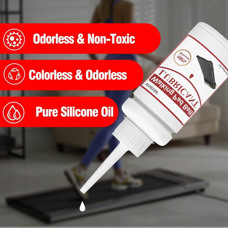 WSBXBB 2 Pack Walking Pad Belt Lubricants/Lubes, 6 fl oz, Premium 100% Pure Silicone,High Temperature Resistant And Stable Lubricant For Walking Pad Treadmill For Home, Desk Treadmill, Reduce Friction - Image 4